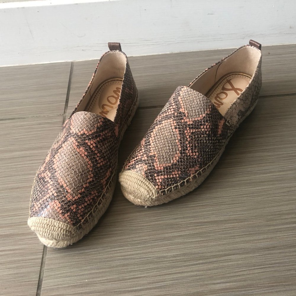 NEW Sam Edelman Khloe Snakeskin Espadrilles Flats - Picture 3 of 7
